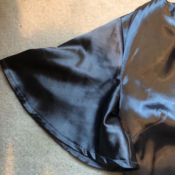 Shiny Silver V Neck T Shirt Dress - Picture 5 of 5